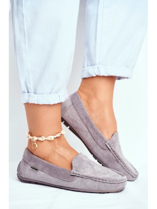 Women's Mokassins Grey Suede Morreno