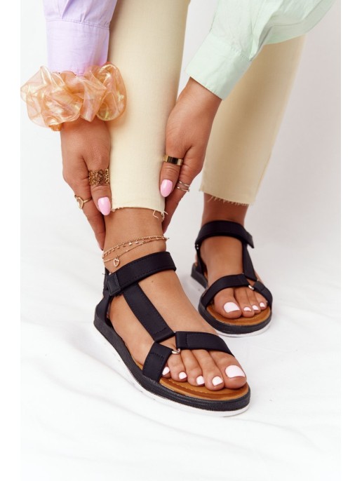 Women's Sandals On A Rubber Sole Black Stranger