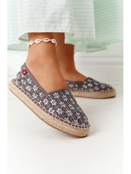 Espadrilles On A Braided Platform Big Star AA274680 Grey