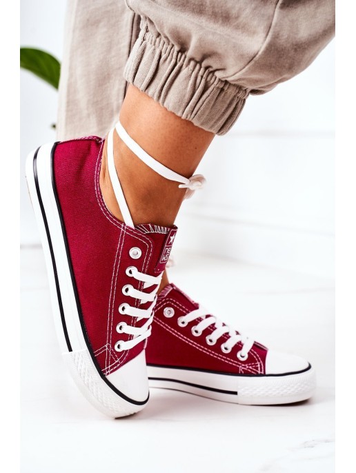 Women's Classic Sneakers Burgundy Ecoma