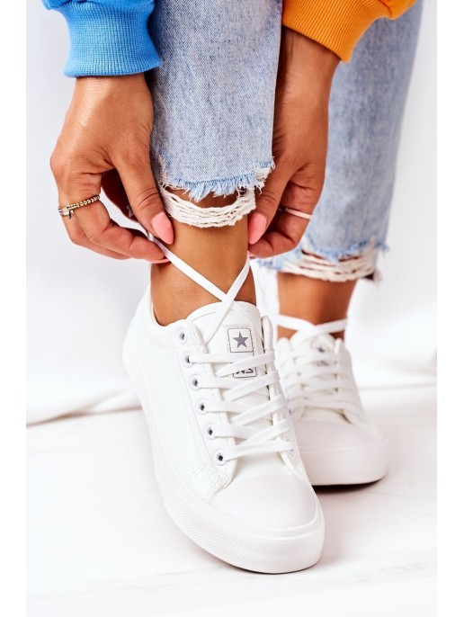 Women's Leather Sneakers White Mega