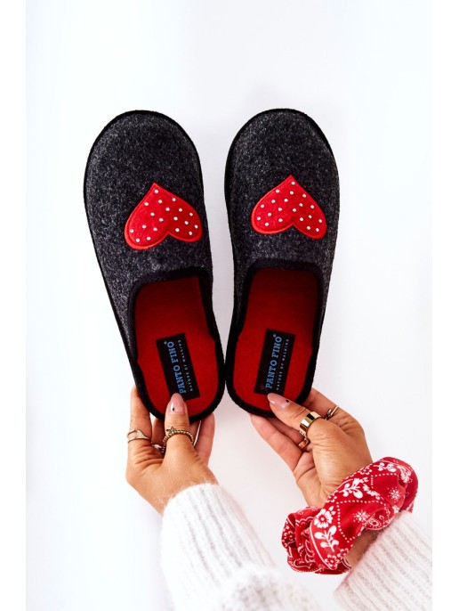 Household slippers Panto Fino II267009 Black-Red