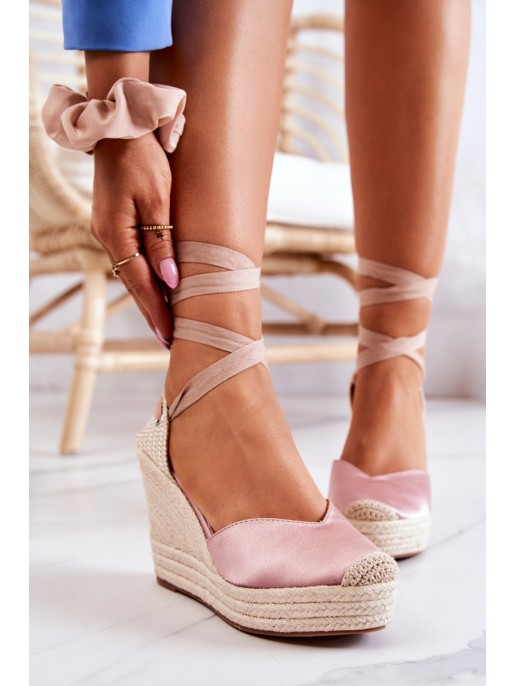 Espadrilles Sandals On A Wedge Nude Terrific