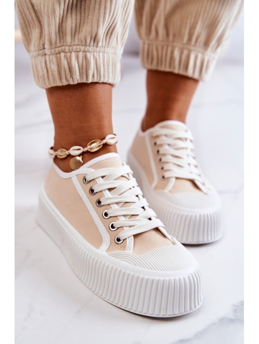 Low Sneakers On Platform Beige Mischa