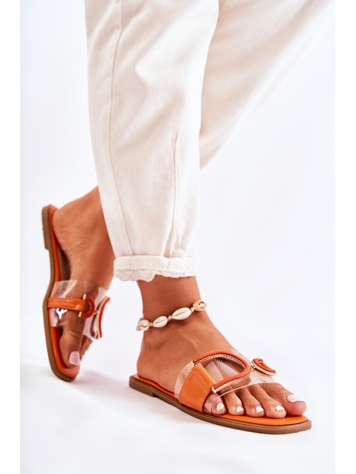 Women's Fashionable Slippers Orange Marsala