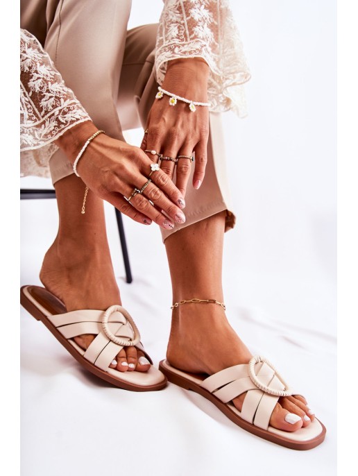 Women's Fashionable Slippers Beige Sansa
