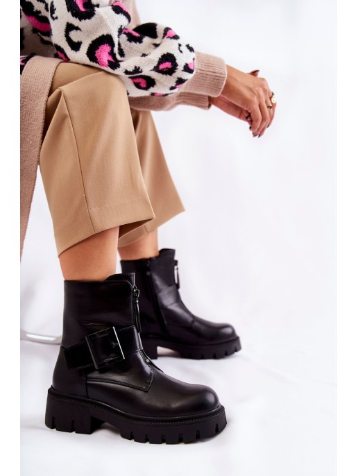 Women's Warm Boots With Zipper Black Torey