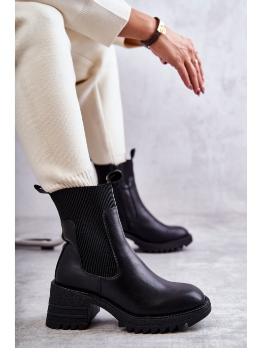 Women's Warm Boots On Heel Black Abella