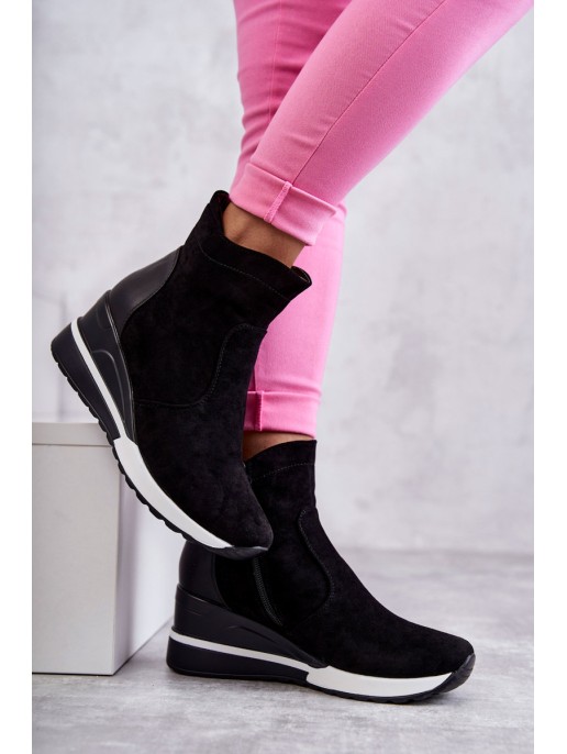 Black Rita Wedge Sneakers