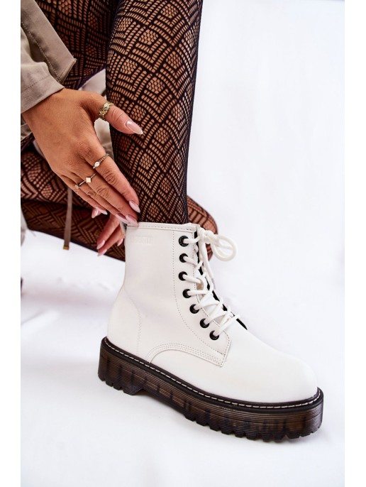 Women's boots with zipper Big Star KK274536 White