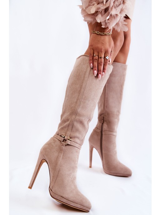 Classic Suede Boots Beige Linney