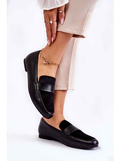 Women's Leather Loafers La.Fi 210018B-PUF Black