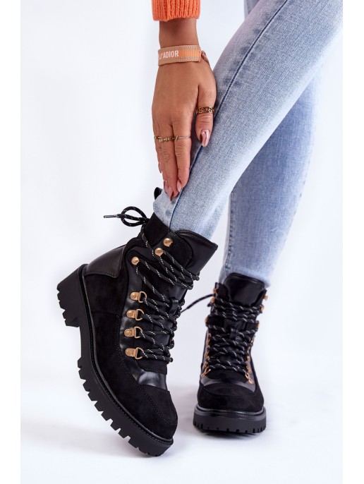 Women's Warm Boots Lace-up Black Jesse