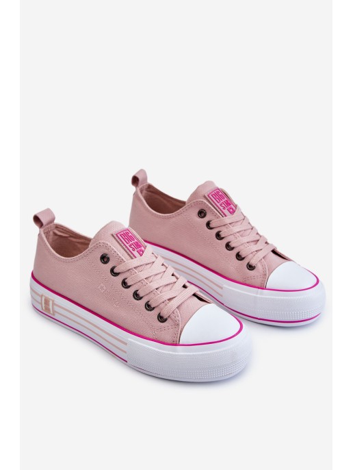 Women's Fabric Sneakers On The Big Star Platform LL274181 Pink