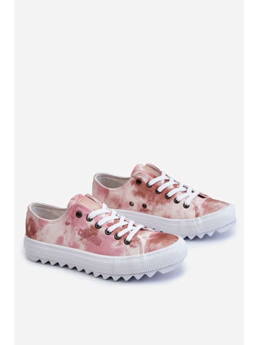 Fashionable Low Sneakers Big Star LL274044 Pink-Beige