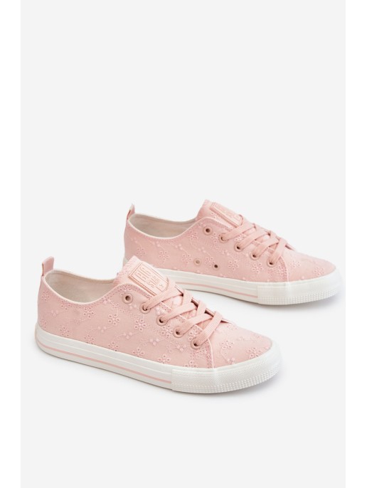 Women's Big Star Embroidered Sneakers LL274224 Pink