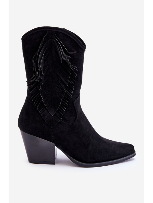 Women's Low Cowboy Boots Black Elyse