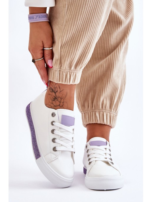 Women's Low Sneakers With Jets White-Violet Demira