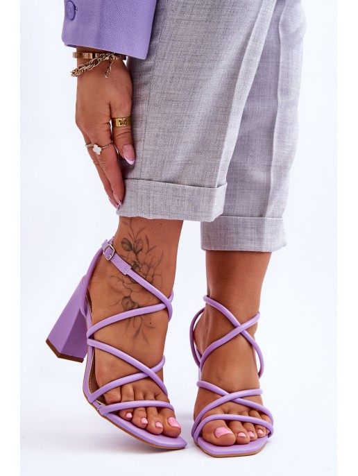 Classic Sandals On High Heel Violet Lucetta