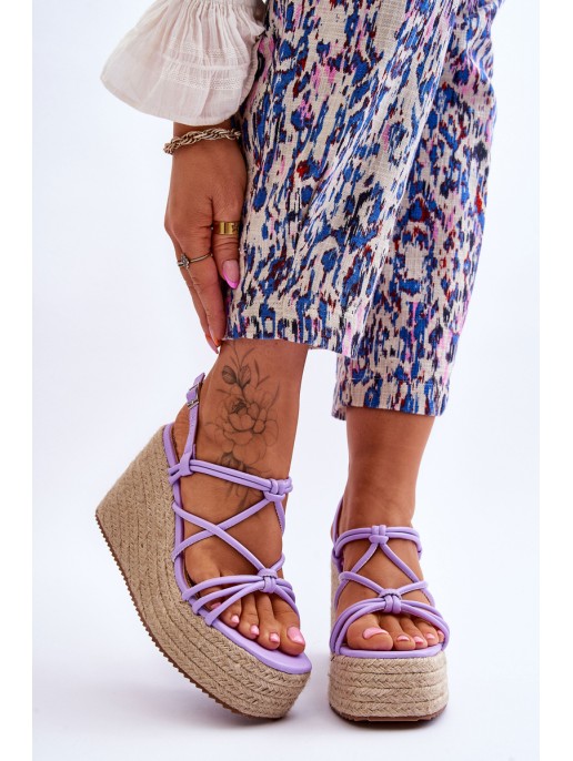 Fashionable Wedge Sandals With Braid Violet Nessia