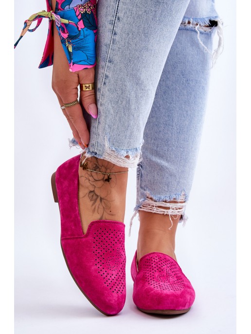 Suede Comfortable Loafers Fuchsia Giovana