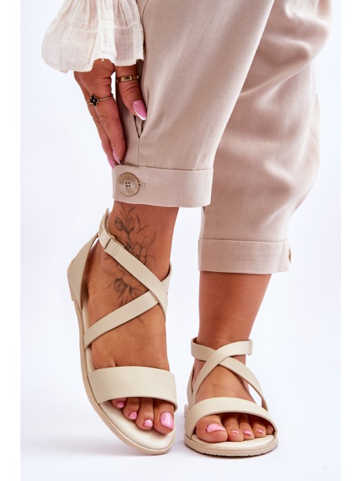 Leather Ankle Sandals Big Star LL274A161 Beige