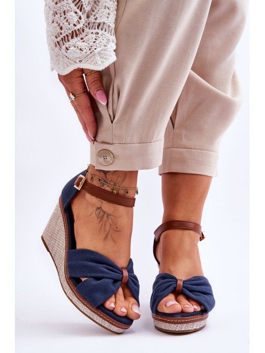 Women's Wedge Sandals navy blue Daphne