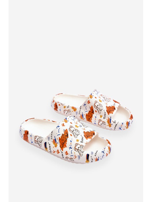 Women's Foam Slippers With Teddies And Letters Beige-orange Zoey