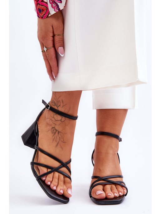 Fashionable High Heel Sandals Black Felisa