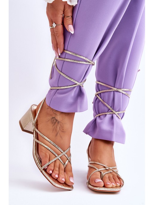 Tied Sandals With High Heels gold Secret Love