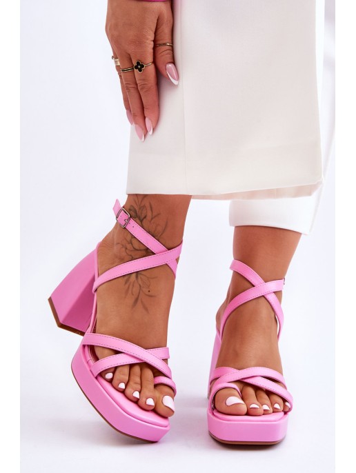 Fashionable High Heels And Platform Sandals Light pink Secret Rose