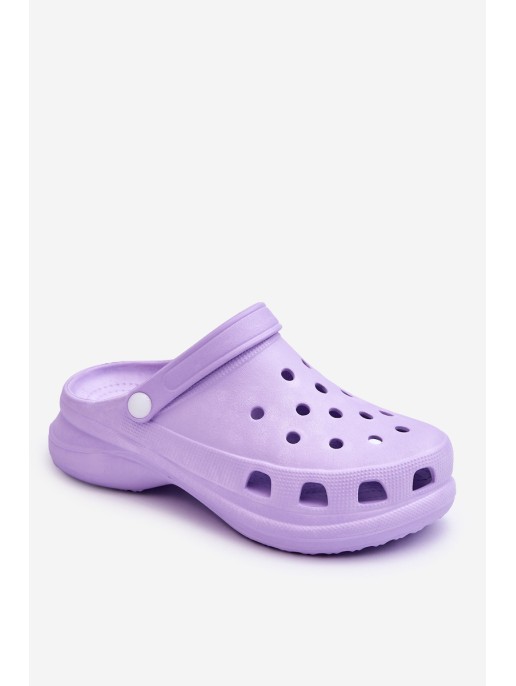 Foam Crocs Sandals On A Chunky Sole Violet Katniss