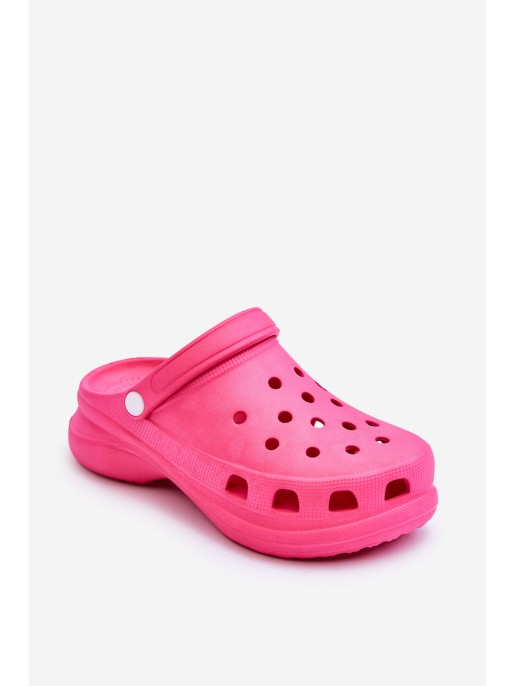 Foam Crocs Sandals On A Chunky Sole Dark pink Katniss