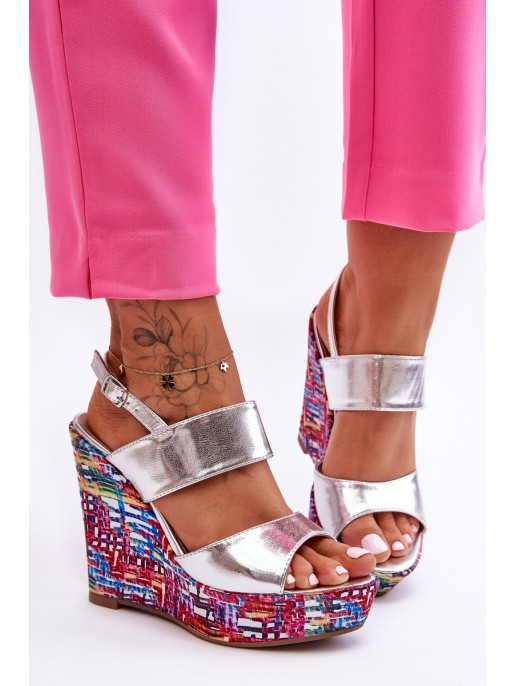 Women's Wedge Sandals Silver Calderia