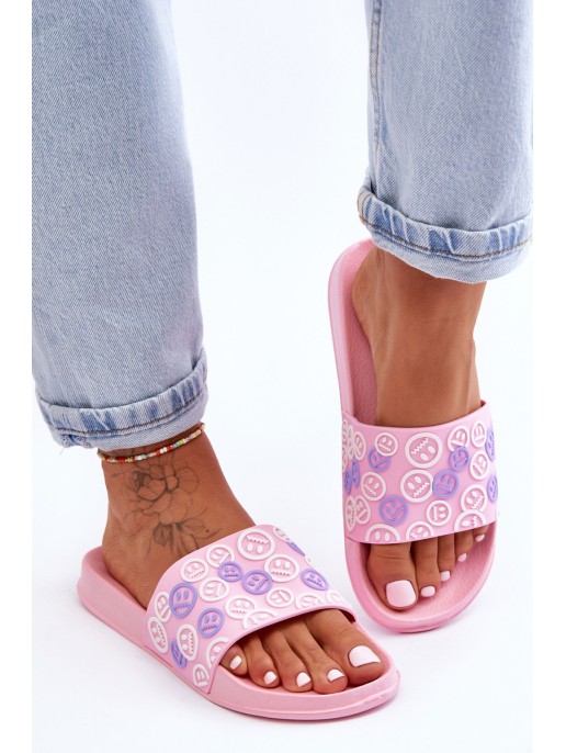 Women's Slippers With Emoticons Pink Cosette