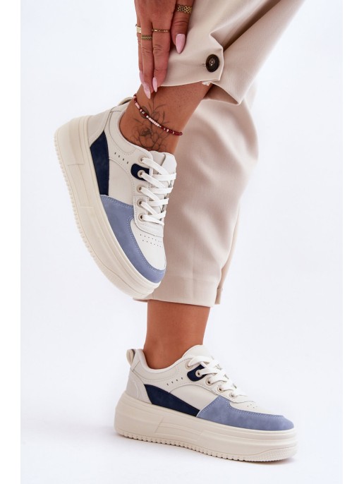 Women's Sport Shoes On Massive Platform White-Blue Gemma