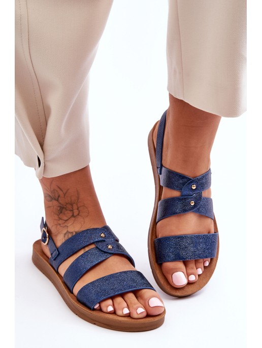 Women's Shiny Sandals Blue Catalia