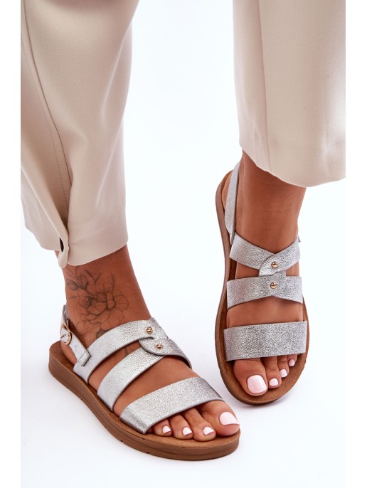 Women's Shiny Sandals Silver Catalia
