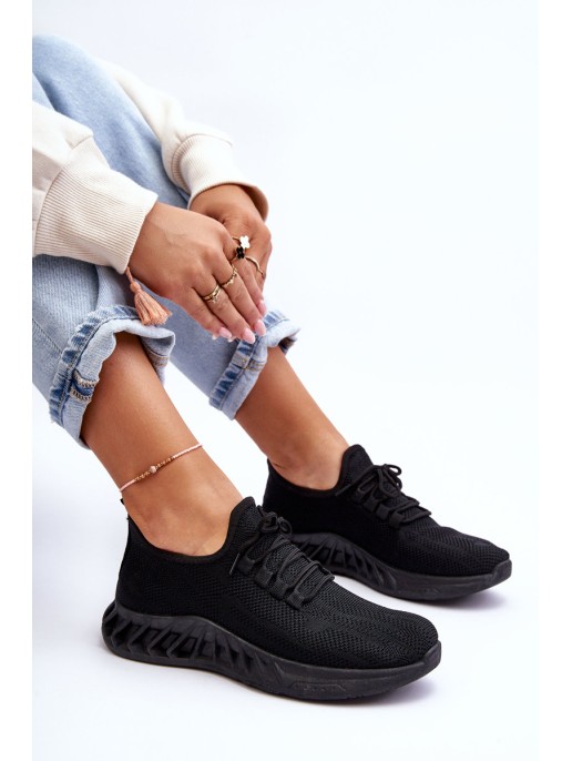 Women's Slip-On Fabric Sneakers Black Venett