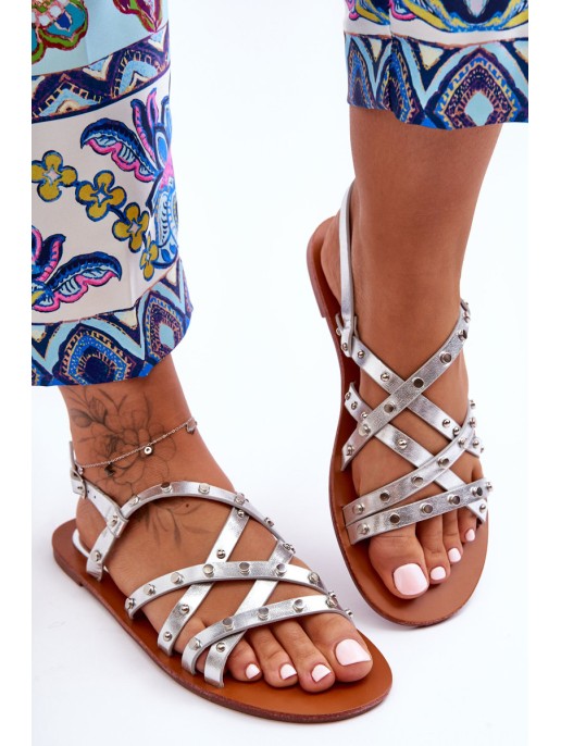 Women's Sandals with Embellishments Silver Alemona