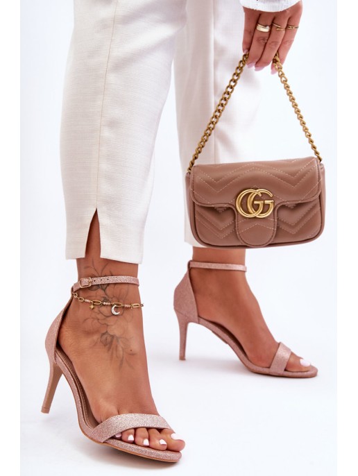 Gleaming Heels on Stiletto Pink Gold Gedna