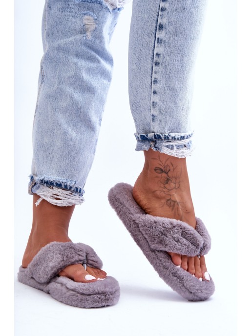 Women's Furry Slippers Papcie Gray Elma