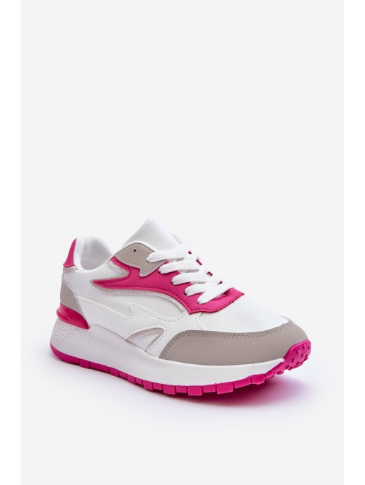 Women's Platform Sports Shoes White-Pink Henley