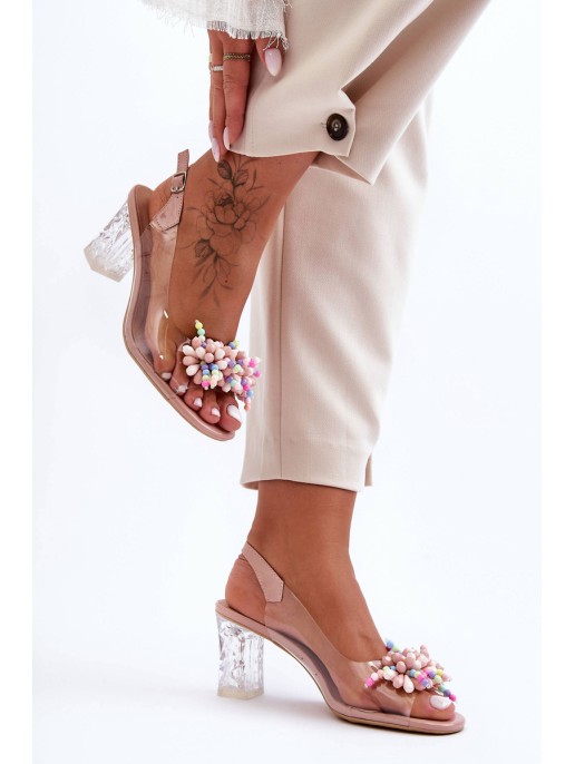 Stylish Decorated Heels On Heel Pink SBarski MR1037-23