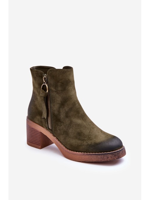 Women's Classic Suede Boots Green Limoso
