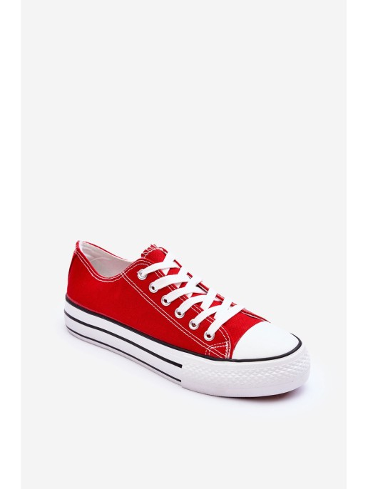 Jazlyn Low Classic Sneakers On Red Platform