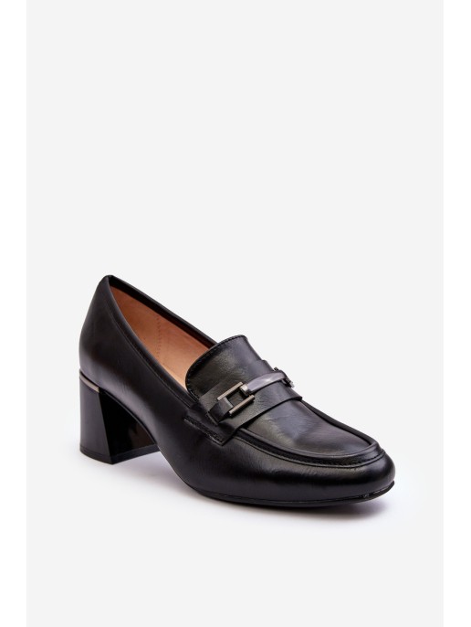 Leather Heels on a Stiletto Black Idona