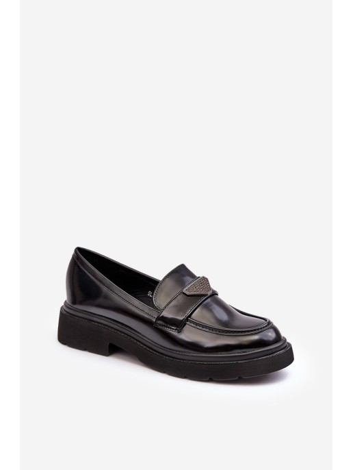 Women's Loafers Moccasins On A Flat Heel Black Venla