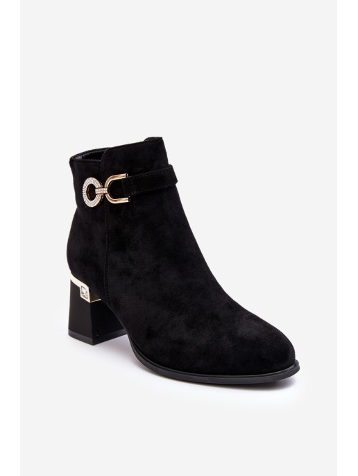 Fashionable Women's Suede Boots Black Nola
