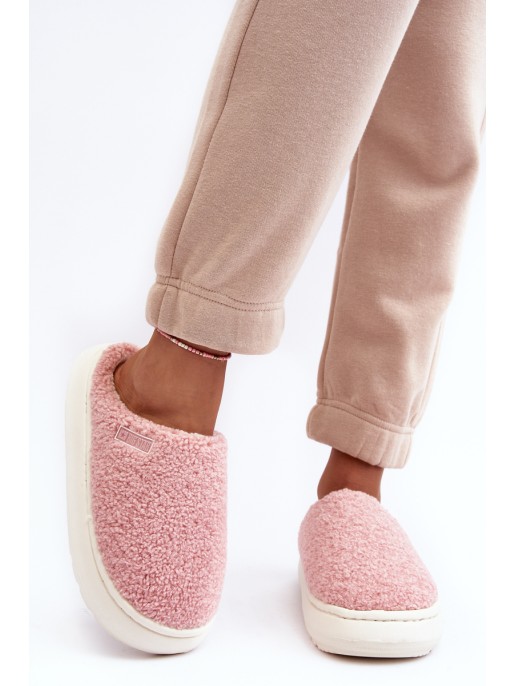 Furry Lined Slippers On Thick Sole Pink Big Star MM274131
